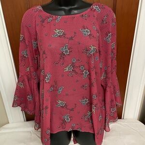 LC Lauren Conrad Floral Blouse - Pink